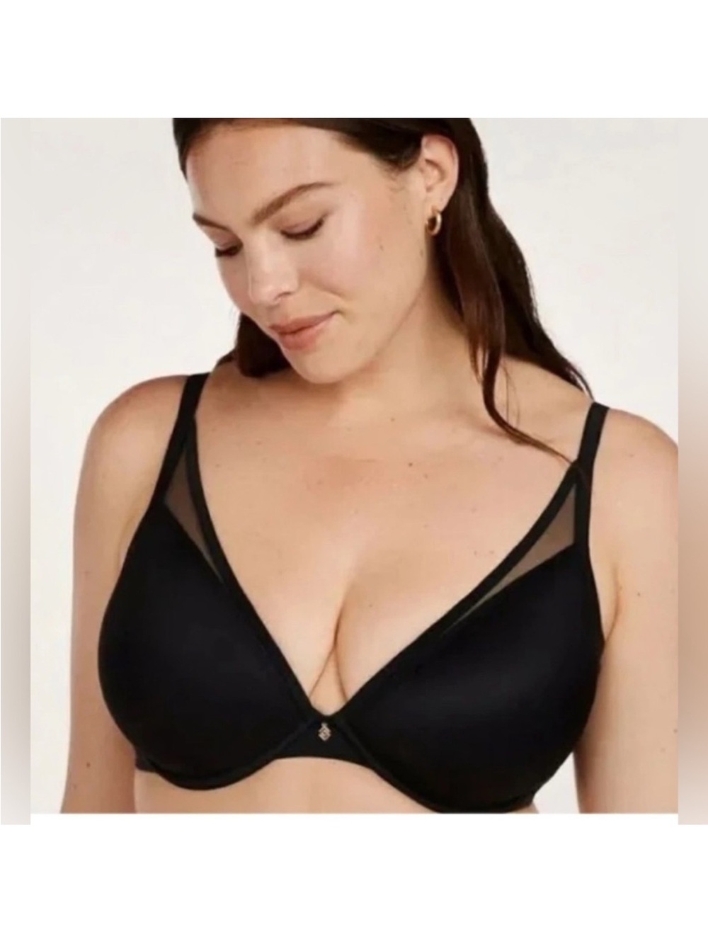 Thirdlove 24/7 Classic Uplift Plunge Bra in Smooth Black Size 44 E